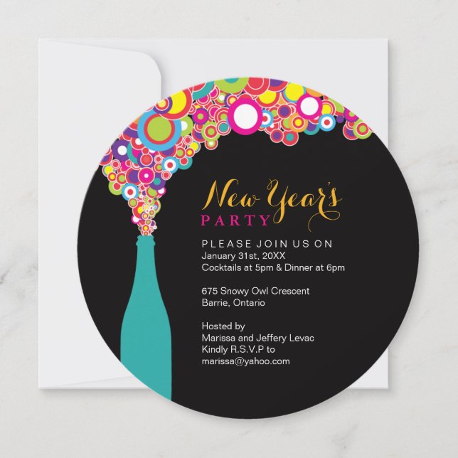 Convite de festas da véspera de ano novo (Frente)