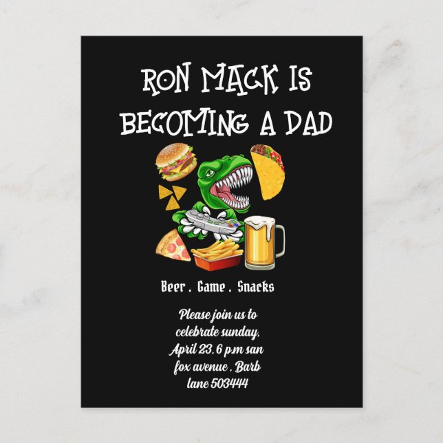 Convite de festas Dadchelor do chá de fraldas de c (Frente)