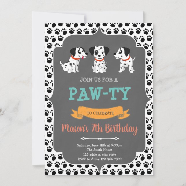 convite de festas Dalmácia (Frente)