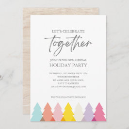 Convite de festas das Árvores de Natal Brilhantes