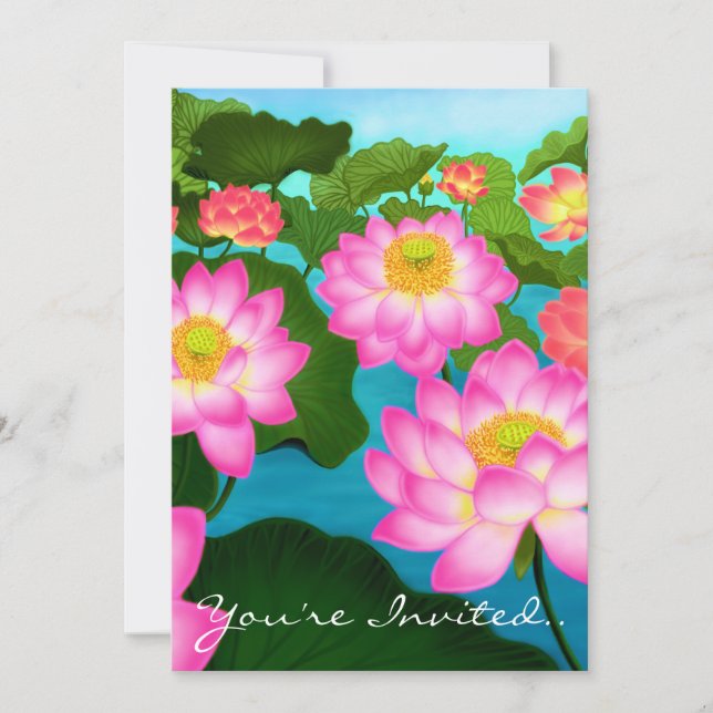 Convite de festas das Flores do Lotus (Frente)