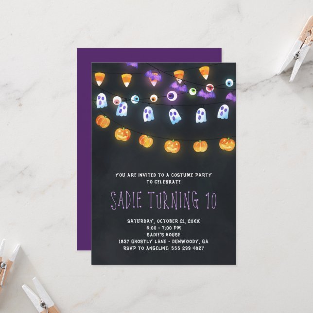 Convite de festas das Luzes da Bomba do Dia das Br (Frente/Verso In Situ)