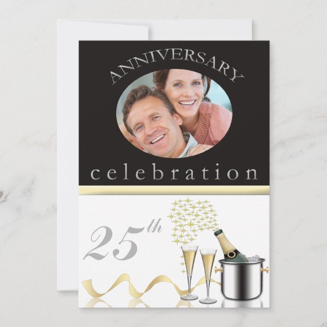 Convite de festas de 25 com Foto (Frente)