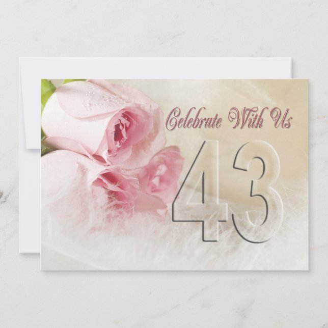 Convite de festas de 43 anos (Frente)