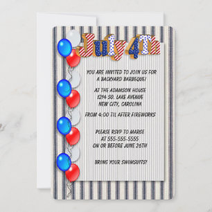 convite de festas de 4 de julho