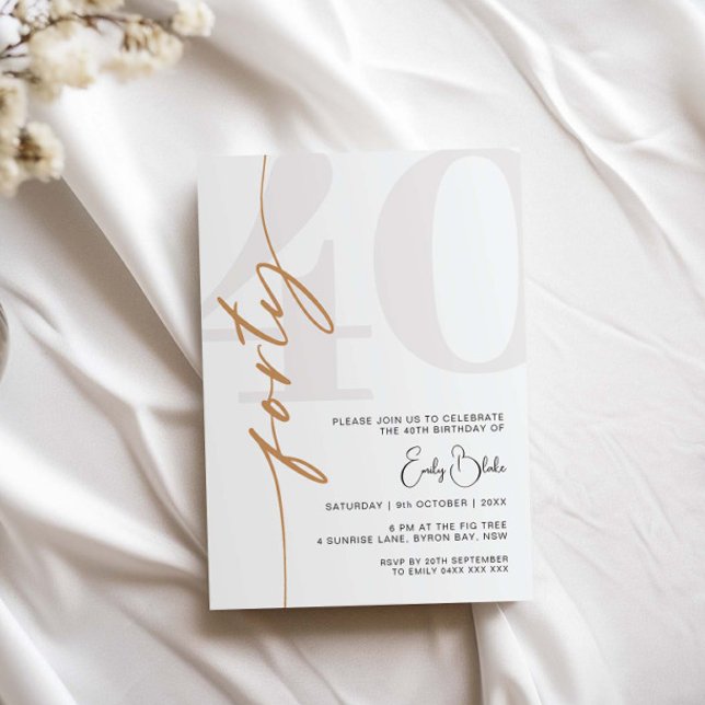 Convite de festas de 4aniversário de 40 anos minim (Criador carregado)