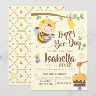 Convite de festas de Abelha-Dia