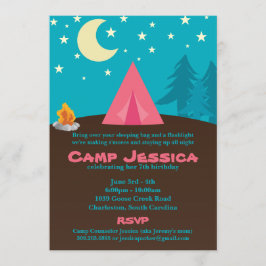 Convite de festas de acampamento