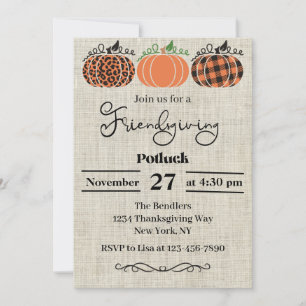 Convite de festas de Ação de Amizade