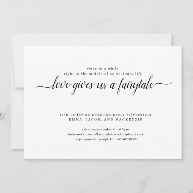 Convite de festas de adoção (Frente)