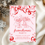 Convite de festas de Amizade Desenhado à Mão<br><div class="desc">Celebre a temporada com estilo! Este charmoso convite do "Partido Amizade" é perfeito para uma reunião festiva com amigos. Apresentando um design acolhedor, feminino, com óculos picantes e uma elegante e minimalista arte de linhagem, este convite dá o tom para uma noite memorável de entrada.</div>