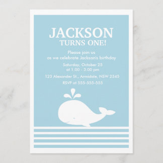 convite de festas de aniversariante do tema baleia