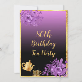 convite de festas de aniversário chá preto