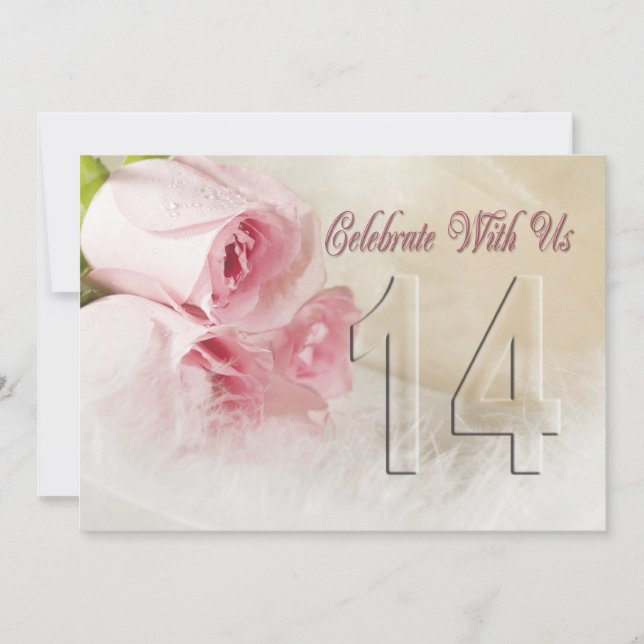 Convite de festas de aniversário de 14 anos (Frente)