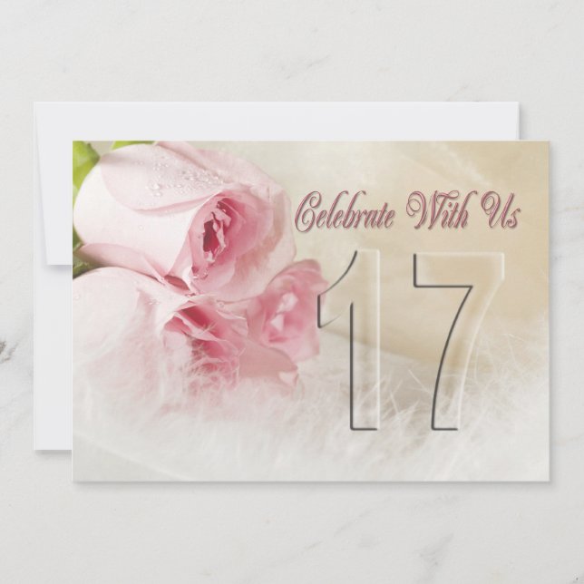 Convite de festas de aniversário de 17 anos (Frente)