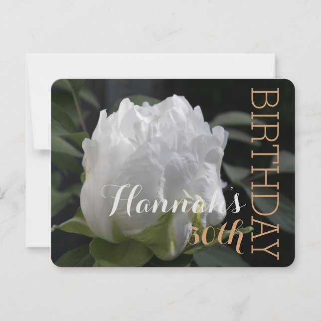 Convite de festas de aniversário de 30 anos branco (Frente)