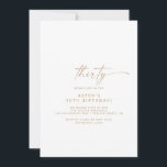 Convite de festas de aniversário de 30 anos de Scr<br><div class="desc">Este convite de festas aniversário de 30 anos de guião-ouro moderno é perfeito para uma festa de aniversário minimalista. O simples design de cor amarela apresenta uma tipografia industrial única, com estilo boho moderno. Personalizável em qualquer cor. Mantenha o design mínimo e elegante, como está, ou personalize-o adicionando seus próprios...</div>