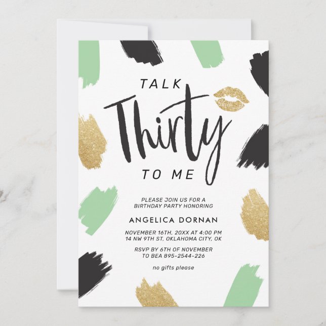 Convite de festas de aniversário de 30 anos divert (Frente)