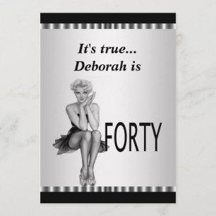 Convite de festas de aniversário de 40 anos divert