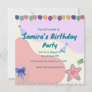 Convite de festas de Aniversário de criança de bor