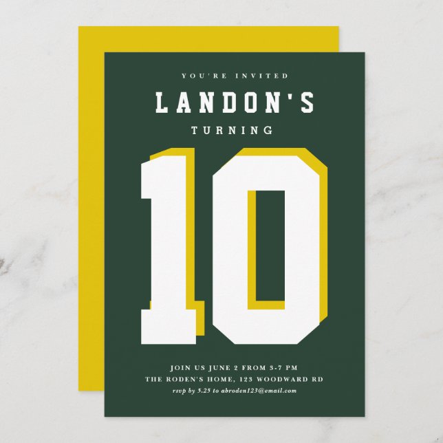 Convite de festas de aniversário de criança fanáti (Frente/Verso)