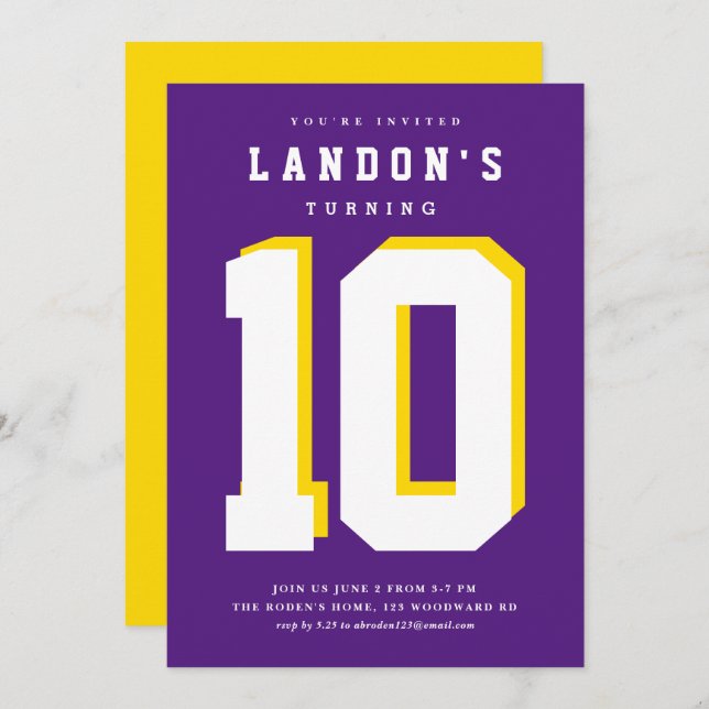 Convite de festas de aniversário de criança fanáti (Frente/Verso)