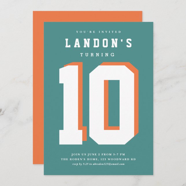 Convite de festas de aniversário de criança fanáti (Frente/Verso)