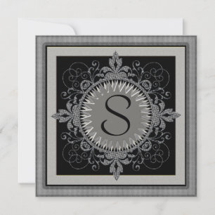 Convite de festas de aniversário do Monograma