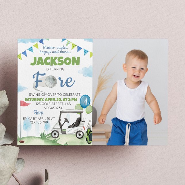 Convite de festas de aniversário do Tema Golf (Criador carregado)