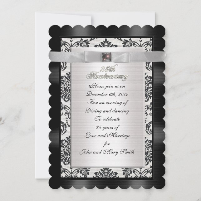 convite de festas de aniversário preto e branco (Frente)
