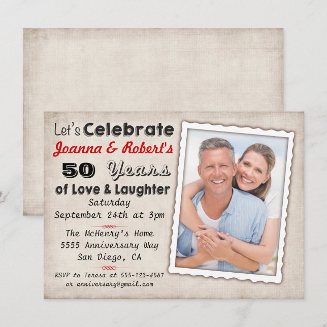 Convite de festas de aniversário retroativo com fo (Frente/Verso)