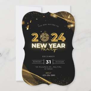 convite de festas de Ano Novo 2024