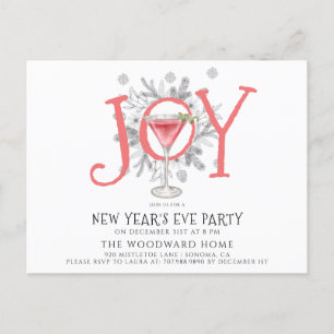 Convite de festas de Ano Novo do Cocktail