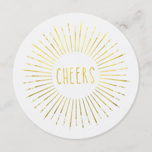 Convite de festas de Ano Novo Dourado Faux