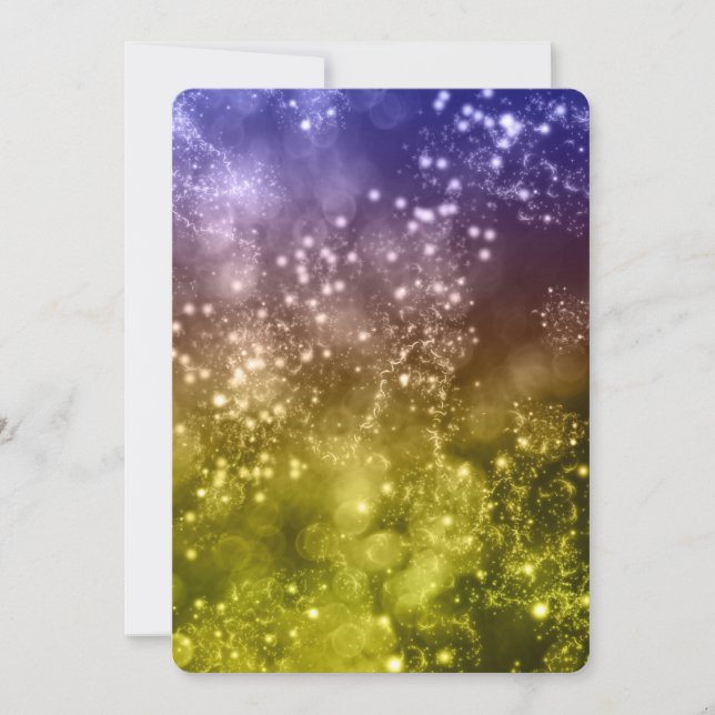 Convite de festas de Ano Novo Misturar Cores Bokeh (Frente)