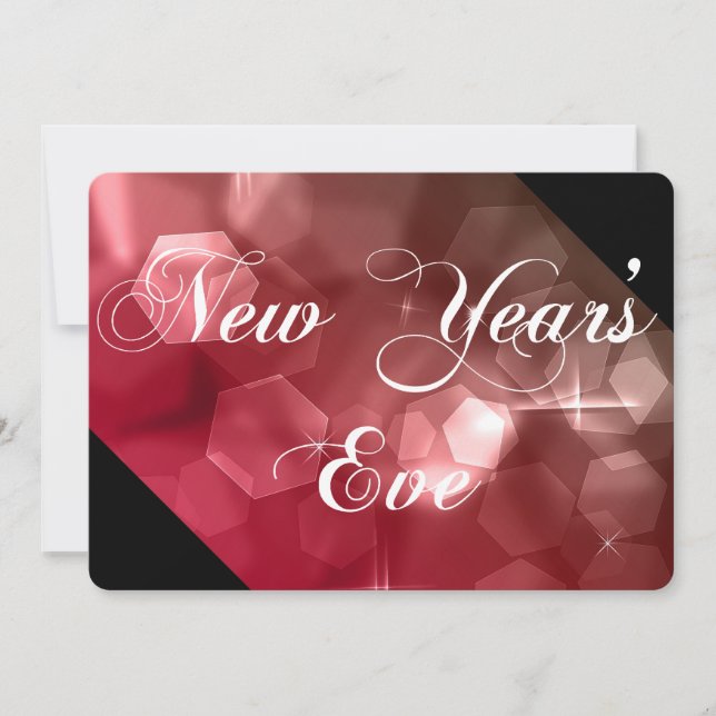 Convite de festas de Ano Novo Misturar Cores Bokeh (Frente)