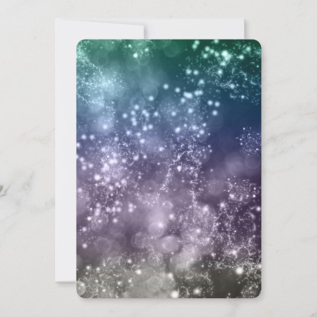 Convite de festas de Ano Novo Misturar Cores Bokeh (Frente)