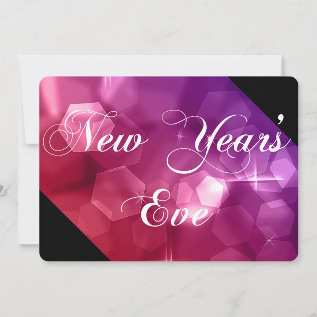 Convite de festas de Ano Novo Misturar Cores Bokeh (Frente)