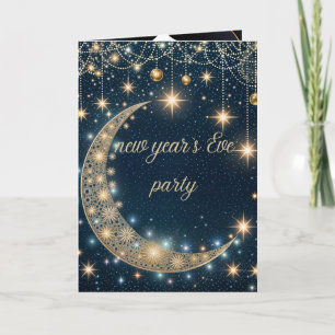 Convite de festas de Ano Novo: Uma Noite Estrelada