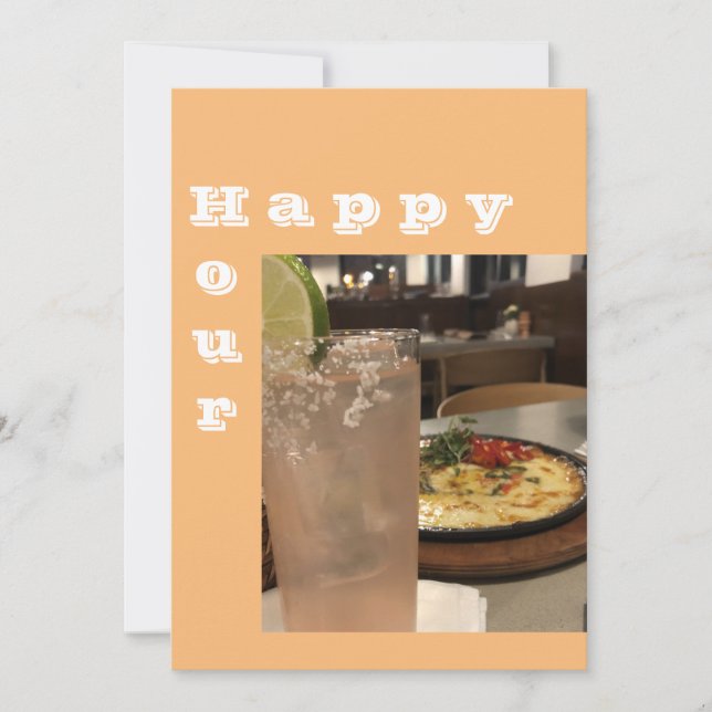 Convite de festas de Apelos e Bebidas em Hora Feli (Frente)