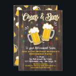 Convite de festas de Aposentação de Cervejas e Che<br><div class="desc">Incrível Saúde e convites de festas de Aposentação de Cervejas em um fundo de prancha de madeira escura rústica. Vírus da anca retrorreflectora do excelente. Precisa de ajuda com o layout, basta enviar um e-mail para mim no Excelente tkatz@me.com para qualquer aniversário de marco, 30, 40º, 50º, 60º, 70, 80...</div>
