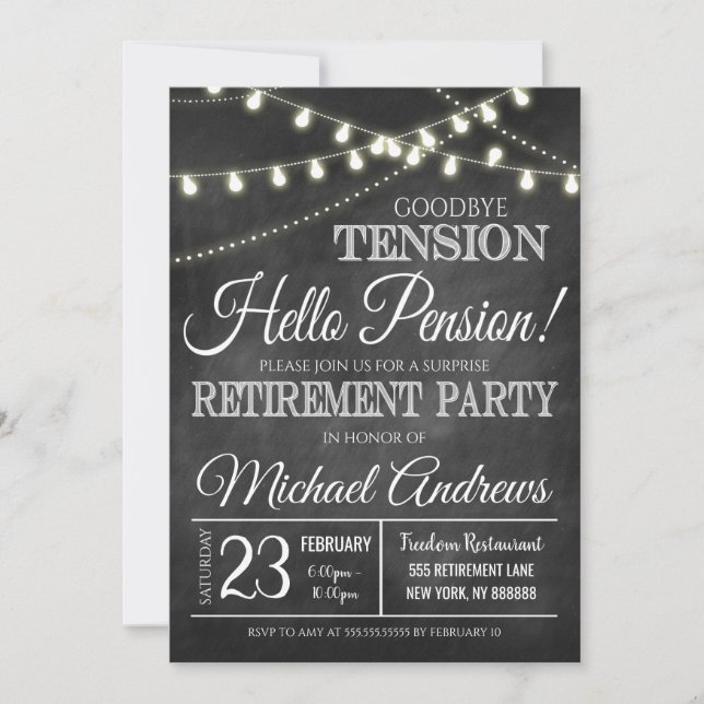 Convite de festas de aposentadoria (Frente)