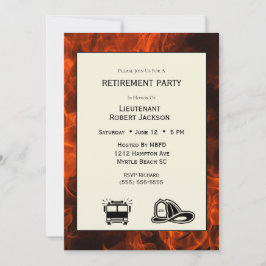 Convite de festas de aposentadoria das chamas de b