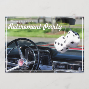 Convite de festas de Aposentadoria de Carro Clássi