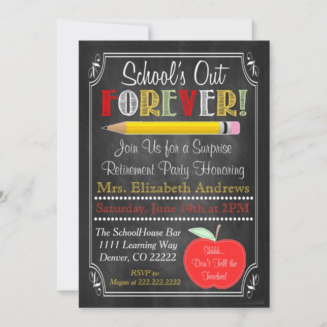 Convite de festas de aposentadoria de professores (Frente)