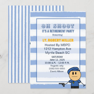Convite de festas de aposentadoria do oficial da p