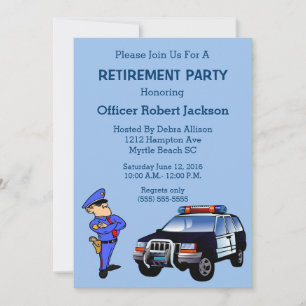 Convite de festas de aposentadoria do policial