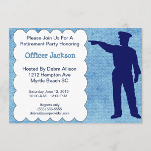 Convite de festas de aposentadoria do policial