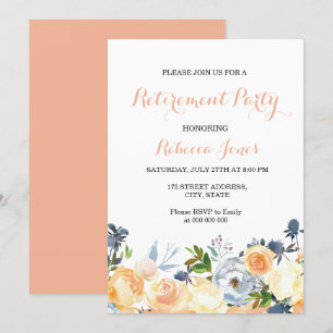 Convite de festas de Aposentadoria Elegante das Fl