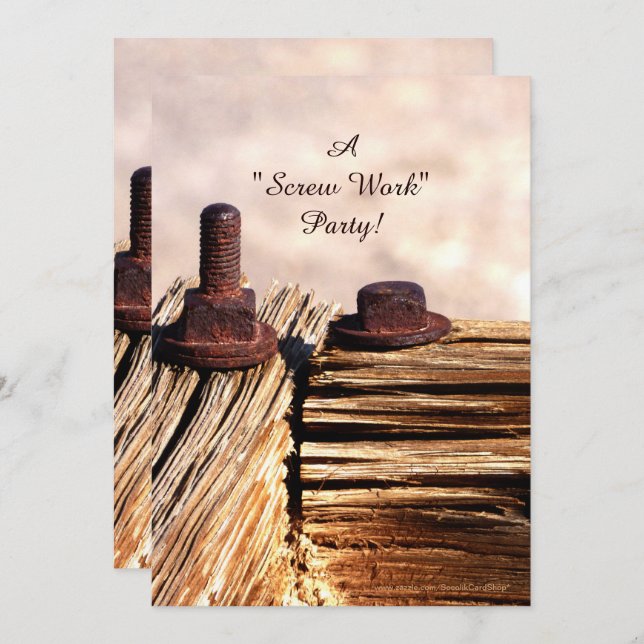 Convite de festas de aposentadoria, Engraçado, Tra (Frente/Verso)